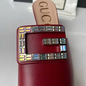 Gucci Malaga Kid Crystal Square G Madelyn Mules 39